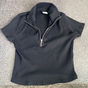 Tna half zip crop top